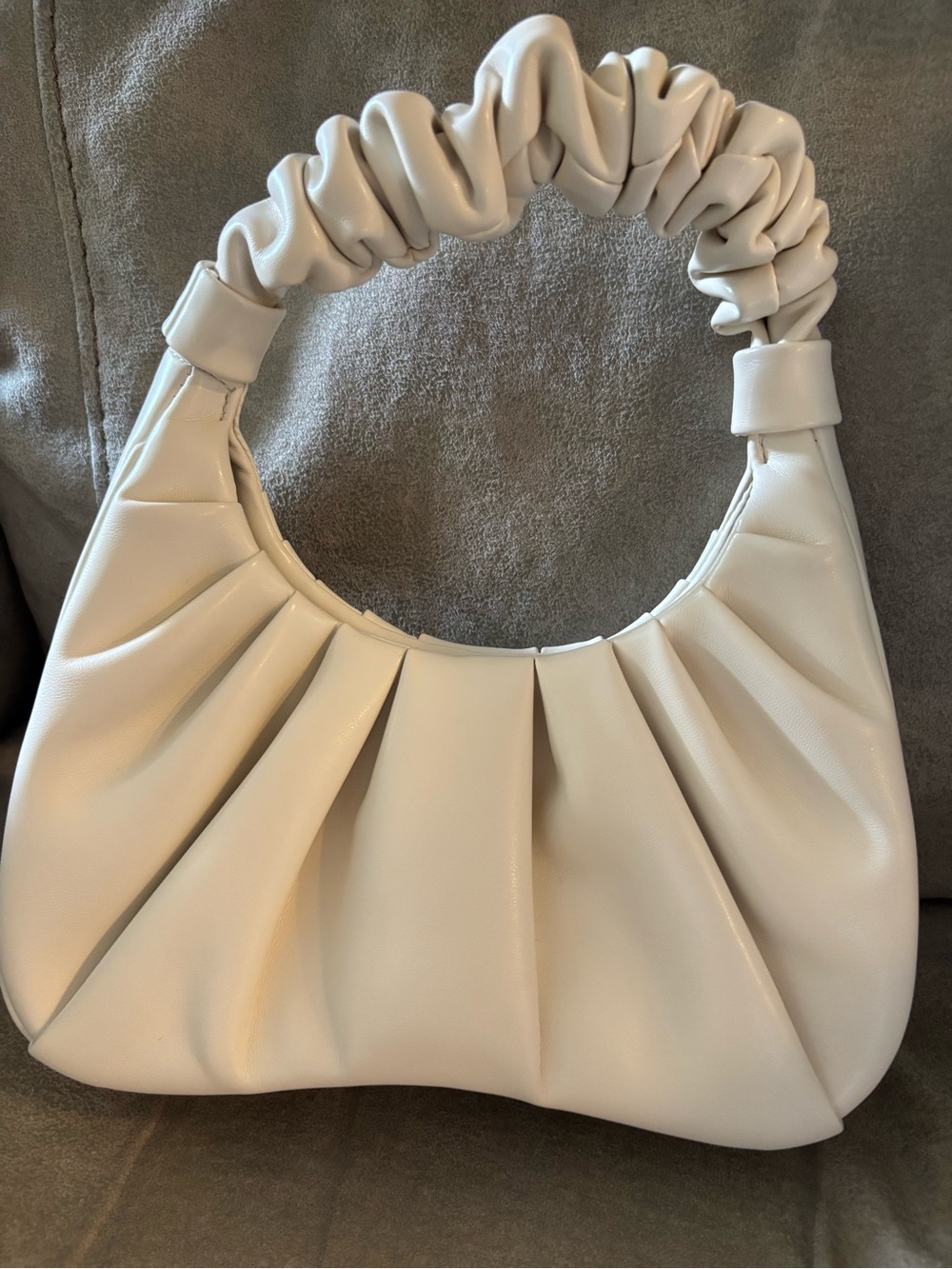 JW PEI Cream Ruched Handle Mini Shoulder Bag